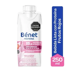 Bebida base proteína benet frutos rojos x 250 ml