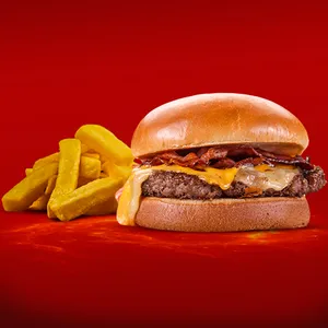 Bacon Cheese Burger & Fries