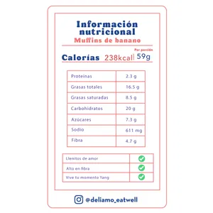 Muffins de banano con chips de chocolate