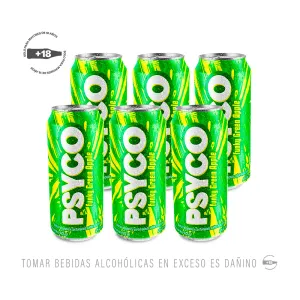 Pack 6 Psyco Funky Green Apple 473 Ml