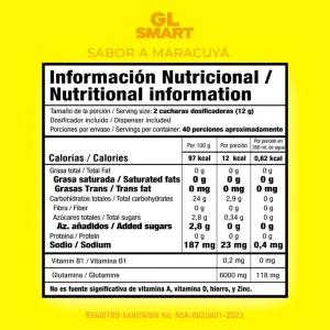 GLUTAMINA GL SMART NUTRITION MARACUYA  480GR