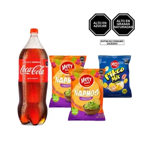 Pack (2 Nachos Jappy Snack Original 200 Gr + 1 Mix Pikeo Jappy Snack 200 Gr + 1 Gaseosa Coca Cola 2.25 Lt)