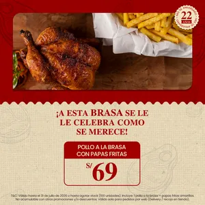 POLLO A LA BRASA CON PAPAS FRITAS