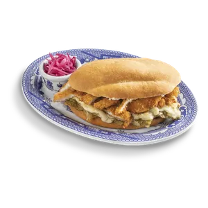 Torta de chilaquiles con milanesa de pollo