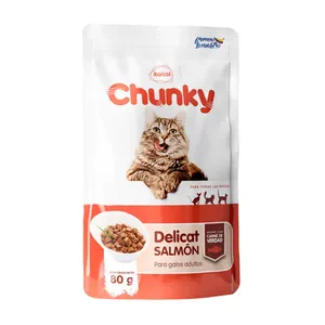 ALIMENTO HUMEDO DELICAT CHUNKY TROZOS SALMON X 80 GRS