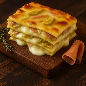 Lasagna Carciofi e Prosciutto (2kg para 6 personas o más)