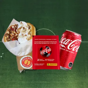 Waffle classic + bebida + sobre del mundial