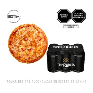 Pack (1 Pizza Familiar Americana Tambo+Cerveza Tres Cruces Lager Six Pack Lata X 355 Ml)
