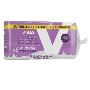 SIXPACK LECHE MUA SEMIDESCREMADA DESLACTOSADA 1100ML UHT SIXPACK LECHE MUA SEMIDESCREMADA DESLACTOSADA 1100ML UHT
