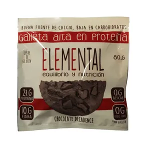 Galleta elemental proteína chocolate decadence x 80 grs