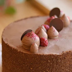 Torta Frambuesa & Mousse de Chocolate Bitter sin Azúcar 1 día anticipación