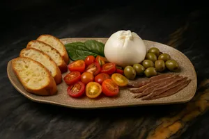 Burrata e  acciughe