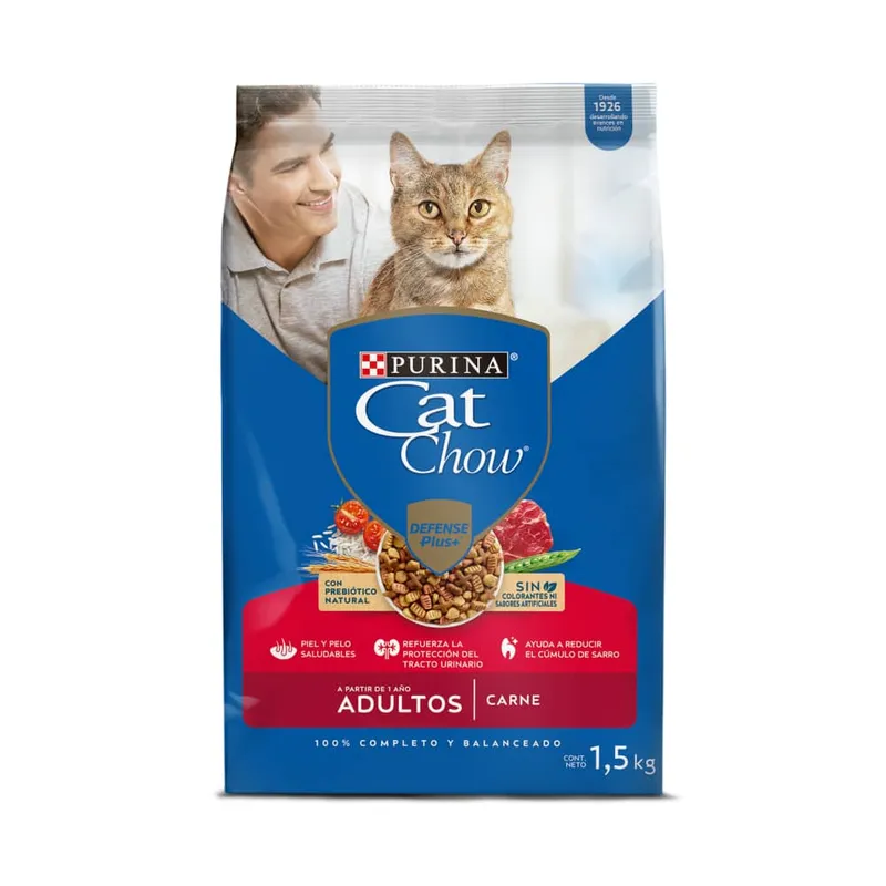 CONCENTRADO CAT CHOW ADULTO A PARTIR DE 1 AÑO CARNE X 1.5 KG CONCENTRADO CAT CHOW ADULTO A PARTIR DE 1 AÑO CARNE X 1.5 KG