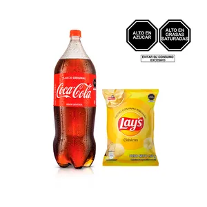 Pack (1 Papas Lays Clasicas X 140 Gr + 1 Gaseosa Coca Cola X 2.25 Lt)
