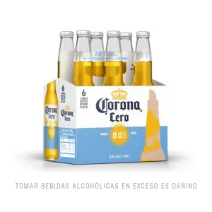 Cerveza Corona Cero Sin Alcohol Sixpack Botella 355 ml