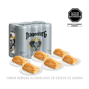 Pack (6 Empanadas Mixtas + 1 Cerveza De Malta Y Maiz Dragenburg Sixpack 310 Ml)