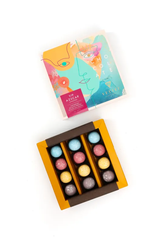 Caja Bombones Premium Rellenos Zero 12 Unidades