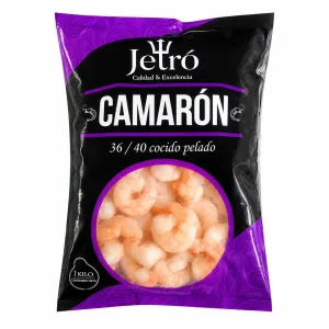 Camarón  Cocido Pelado 36/40 Marca Jetro 1 Kilo