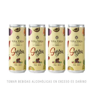 Pack  (04 Vino Viña Vieja Sangría Lata 355 Ml)