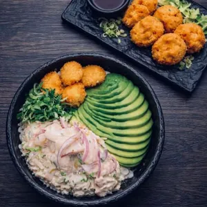 Poke Ceviche Furay + Gyozas