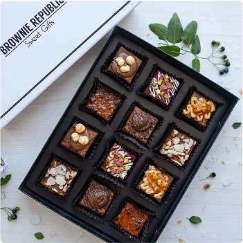 Caja de brownies abierta