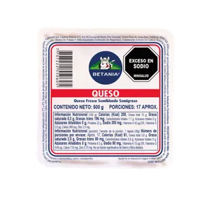 Queso lacteos betania x 500 grs al vacio