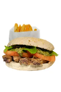 Burger Pesto Silvestre + Papas