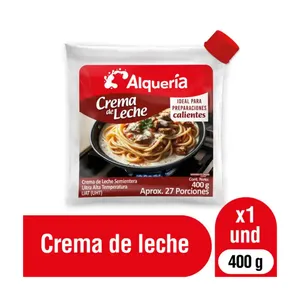 Crema de leche alqueria semientera x 400 grs