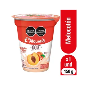 Yogurt alqueria melocoton x 150 grs con trozos de fruta Yogurt alqueria melocoton x 150 grs con trozos de fruta