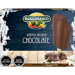 Helado guallarauco en barra sabor chocolate, 8 unid. 46  ml c/u