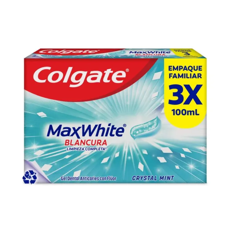 3 GEL DENTAL COLGATE MAX WHITE COMPLETE CLEAN 100ML ECONOPACK 3 GEL DENTAL COLGATE MAX WHITE COMPLETE CLEAN 100ML ECONOPACK
