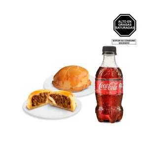 Pack (1 Empanada de Carne + 1 Empanada de Pollo + 1 Coca Cola Sin Azucar 300 ml)