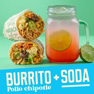 Burrito Pollo chipotle + Soda