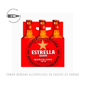 Cerveza Estrella Damm (Six Pack) Vidrio
