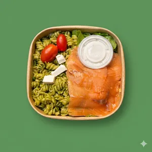 Ens. Pasta Pesto Salmón