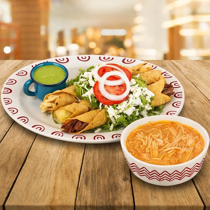 Flautas + Sopa de Fideos