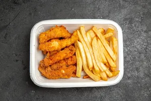 5 filetillos crispy con papas fritas