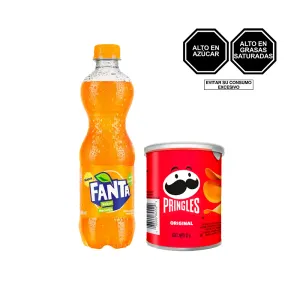 Pack (1 Gaseosa Fanta 500 Ml + 1 Papas Pringles Original X 37 Gr)