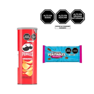 Pack (Papas Pringles Original x 104 g + Chocolate Mr Beast Feastables Milk Chocolate x 35 g)