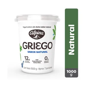 Yogurt griego alpina sabor natural x 1000 grs