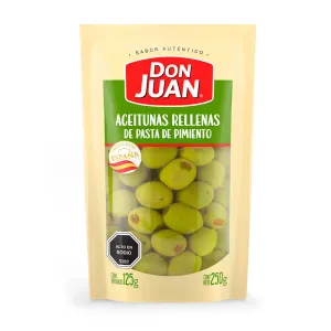 Aceituna Don Juan Verde Relleno Pimenton 250 g