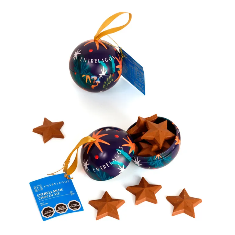 823 - Borla Navideña con estrellas chocolate 823 - Borla Navideña con estrellas chocolate
