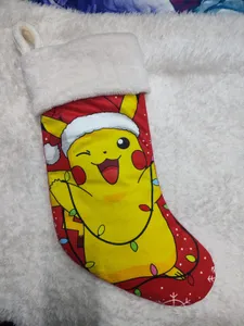 Bota Navideña de Terciopelo -Pikachi