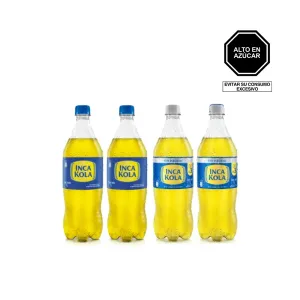 Pack (2 Inca Kola x 1 Lt + 2 Inca Kola Sin Azúcar Pet x 1 Lt)
