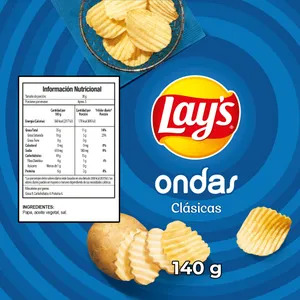 Papas Lays Ondas Natural X 140 Gr