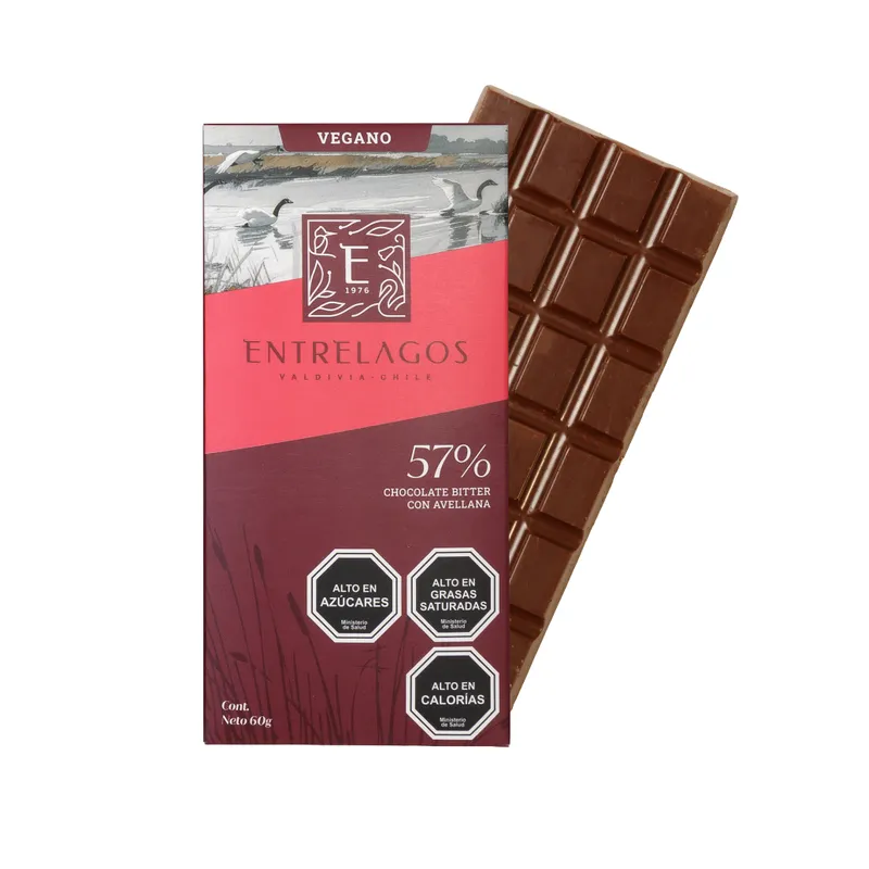 1045 - Tableta Chocolate Bitter crocante Avellana 57% cacao 60 gr