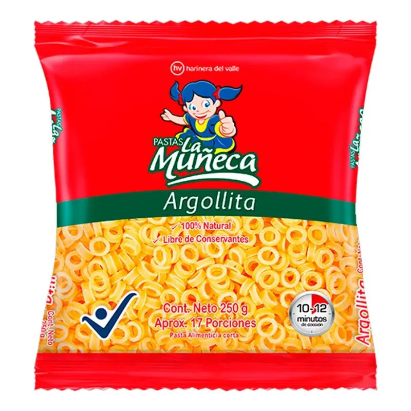 Pastas la muñeca argollita x 250 grs
