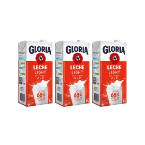 Pack 3 Leche Uht Gloria Light X 1 Lt