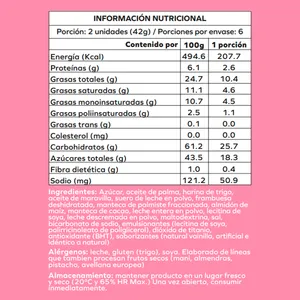 Barquillos Medios de Frambuesa Caja de 12u