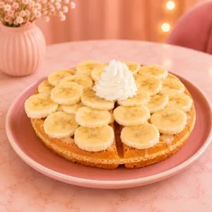 Waffle Leche Condensada Plátano